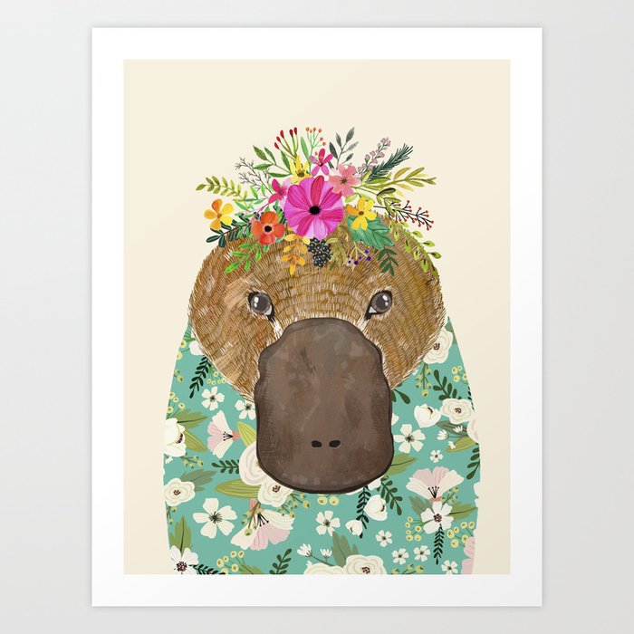 Platypus Animal Portrait Art Print