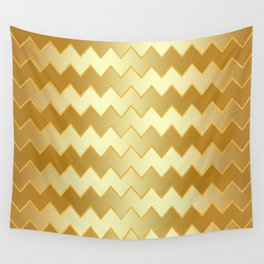 Gold Modern Zig-Zag Line Collection Wall Tapestry