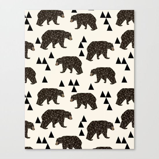 Geo Bear by Andrea Lauren Canvas Print