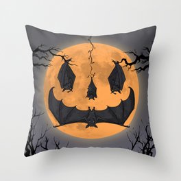 Halloween Moon Throw Pillow