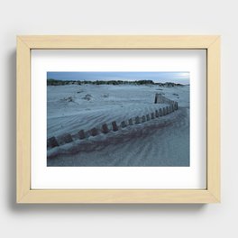 Buried Fences - Jones Beach, Long Island Recessed Framed Print