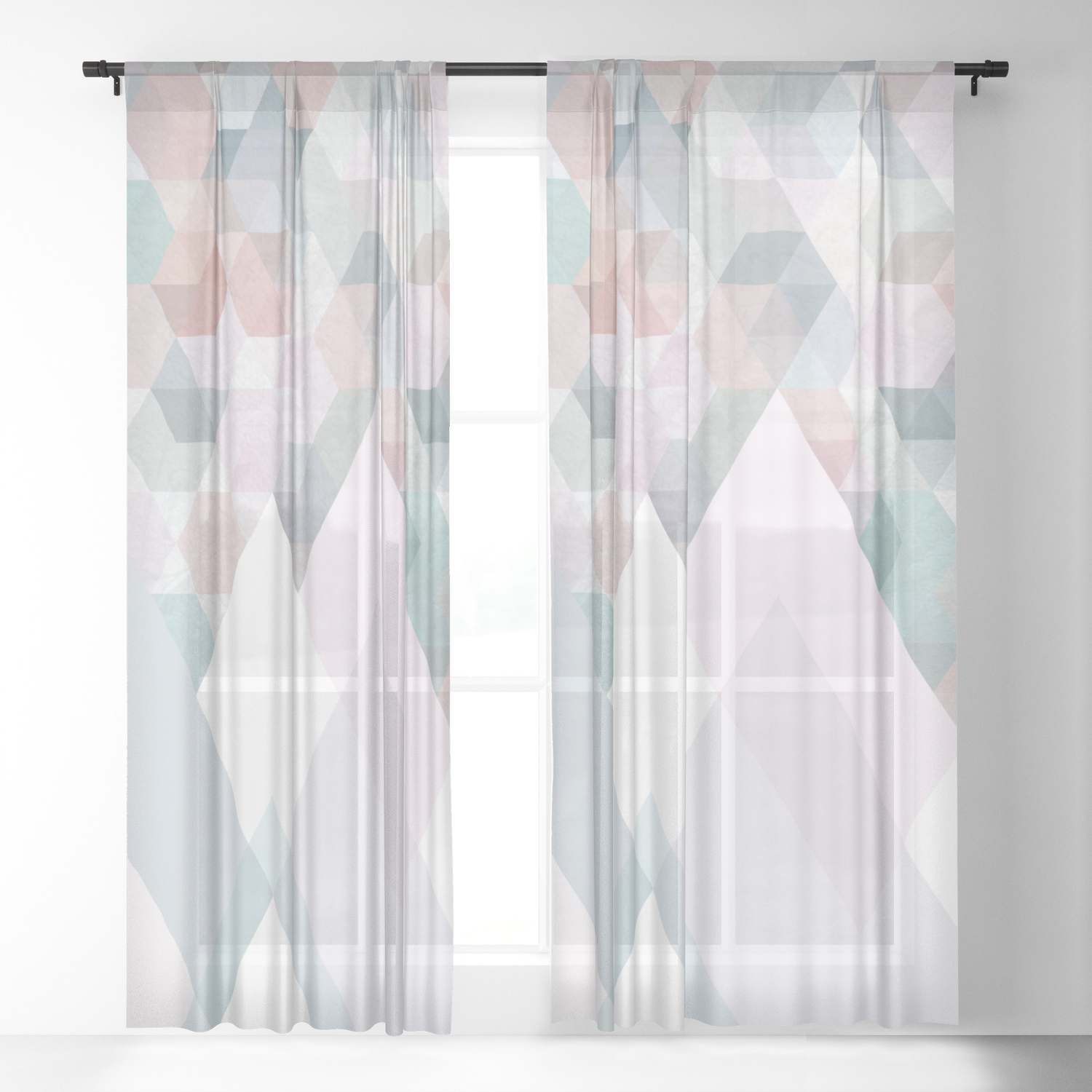Pastel Graphic Winter Mountains On Geometry Abstractart Sheer