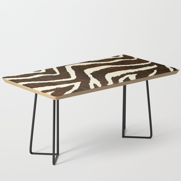 ANIMAL PRINT ZEBRA IN WINTER 2 BROWN AND BEIGE Coffee Table