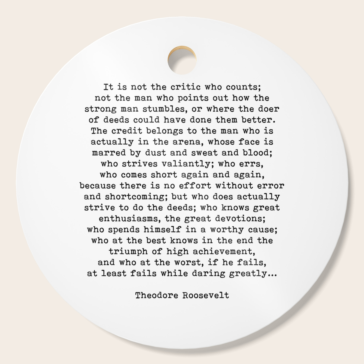 Man In The Arena Theodore Roosevelt Quote Cutting Board By Theartshed Society6