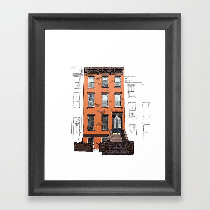 Brooklyn Brownstone Framed Art Print