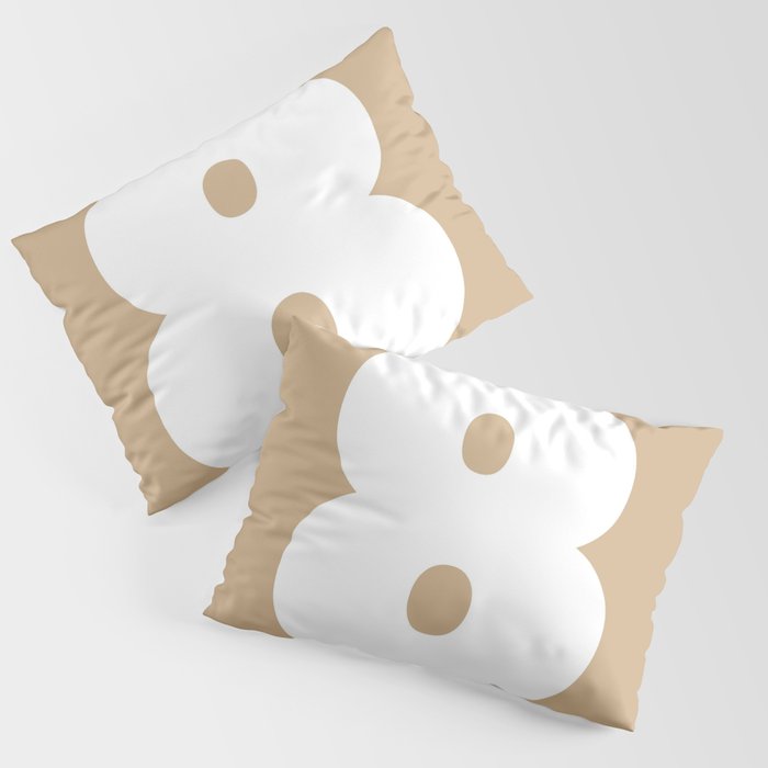 8 (White & Tan Number) Pillow Sham