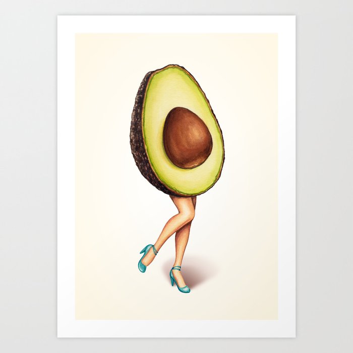 Avocado Girl Art Print