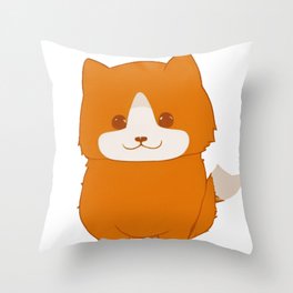 A cute and simple chibi portrait drawing of a dog Throw Pillow
