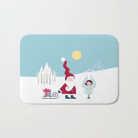 Santa and the little Angel Bath Mat