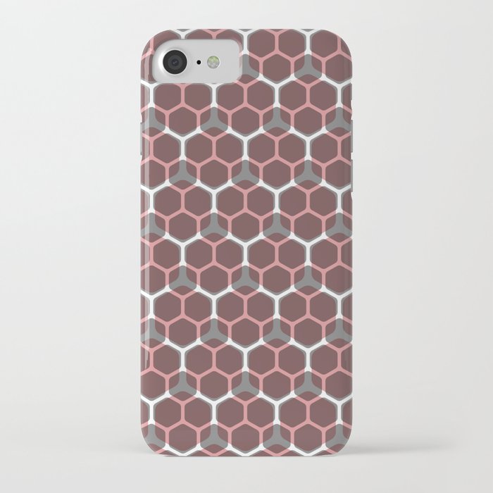 Hexagon pattern in red iPhone Case