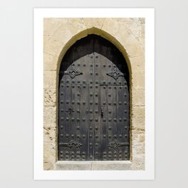 Old Black Door Art Print | Vintage, Gate, Lock, Locked, Thediscreetpeacock, Dark, Arabesque, Architecture, Metal, Europe 