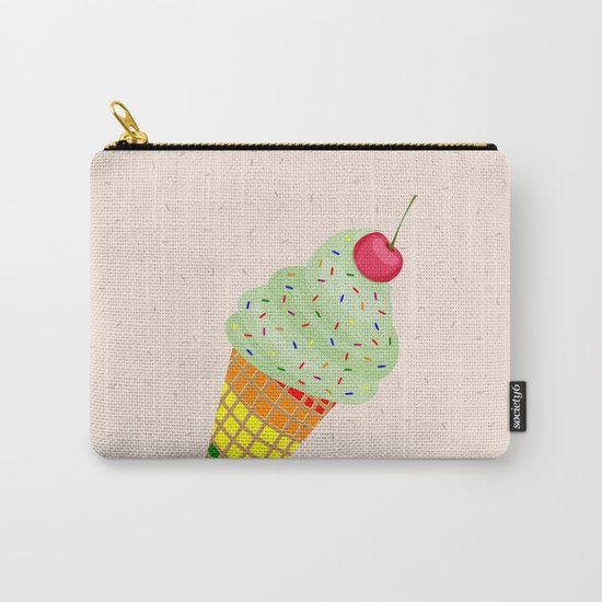 Colorful Ice Cream Cone Design Carry-All Pouch