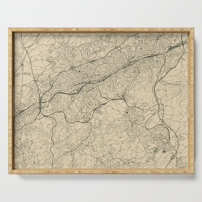 Wuppertal - Germany | City Map Design - Deutschland Serving Tray