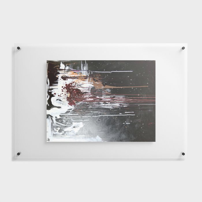 ABSTRACT RED DRIP Floating Acrylic Print
