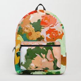 Velvet Floral, Summer Eclectic Botanical Blossom Blush Painting, Nature Colorful Garden Illustration Backpack