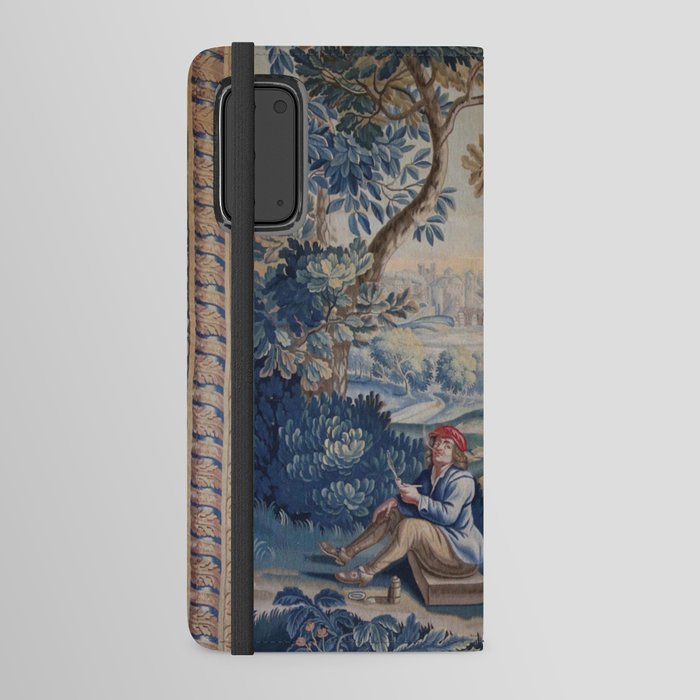 Antique 18th Century 'Gardener and His Friend' French Aubusson Tapestry Android Wallet Case