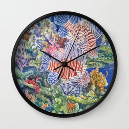 Red Lionfish Wall Clock