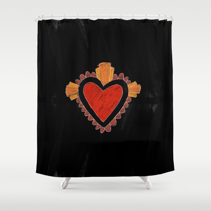 Black love Shower Curtain