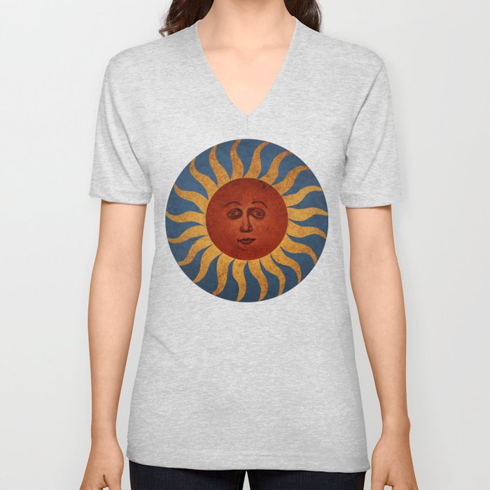 Sun - Recreation of Veit Stoss Rosary Medallion  V Neck T Shirt