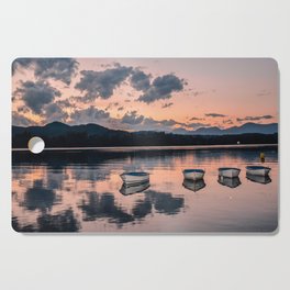 Sunset landscape with reflection Cutting Board