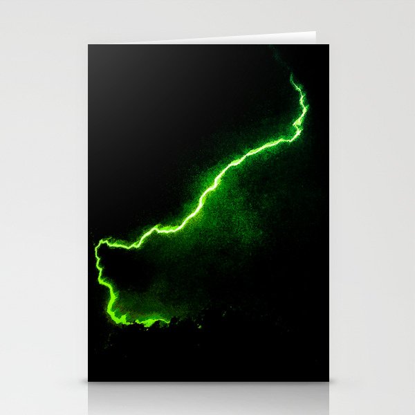 Chartreuse Lightning Stationery Cards