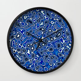Abstract fractal blue and white distorted background Wall Clock