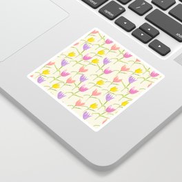 Waving tulips - colorful tulip pattern Sticker