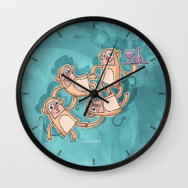 Funny Monkeys Wall Clock