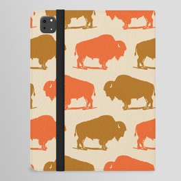 Buffalo Pattern 264 Orange Gold and Beige iPad Folio Case