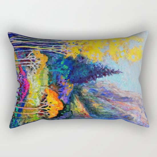 Mountain Aspen Trees Landscape Rectangular Pillow