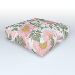 Wild Roses Cottage Garden Summer Floral Pattern Outdoor Floor Cushion