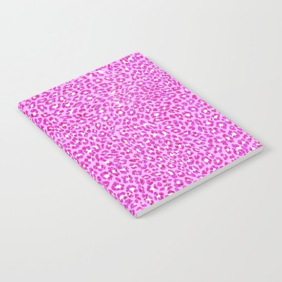 Light Pink Glitter Cheetah Print Notebook
