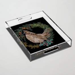 Forest Grouse "Season's Greetings" Acrylic Tray