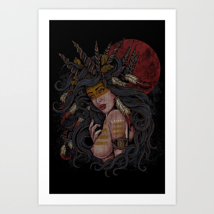She of the Golden Feather Art Print