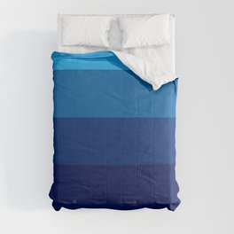 Blue Ombre Stripes Comforter