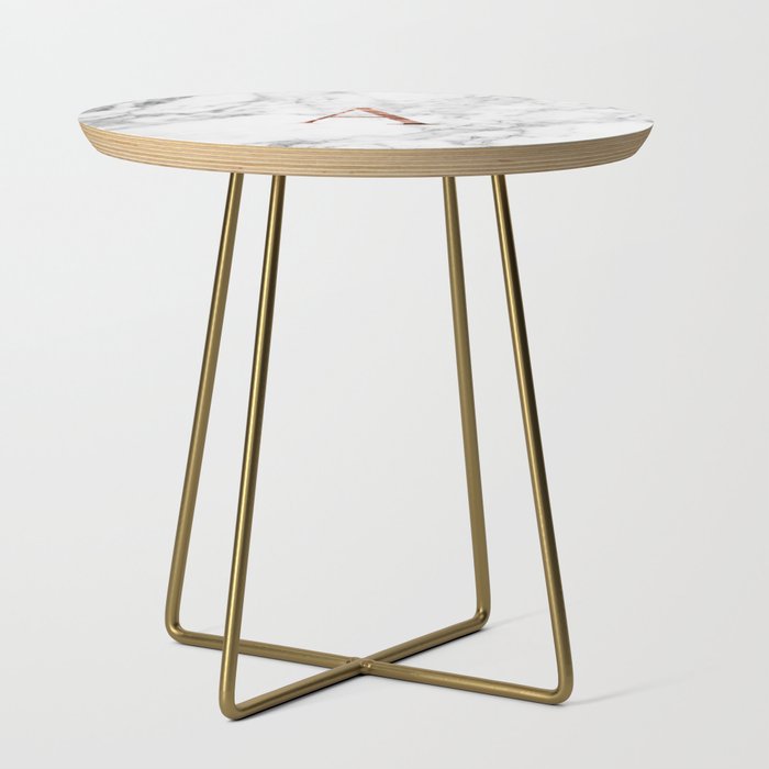 Monogram rose gold marble A Side Table