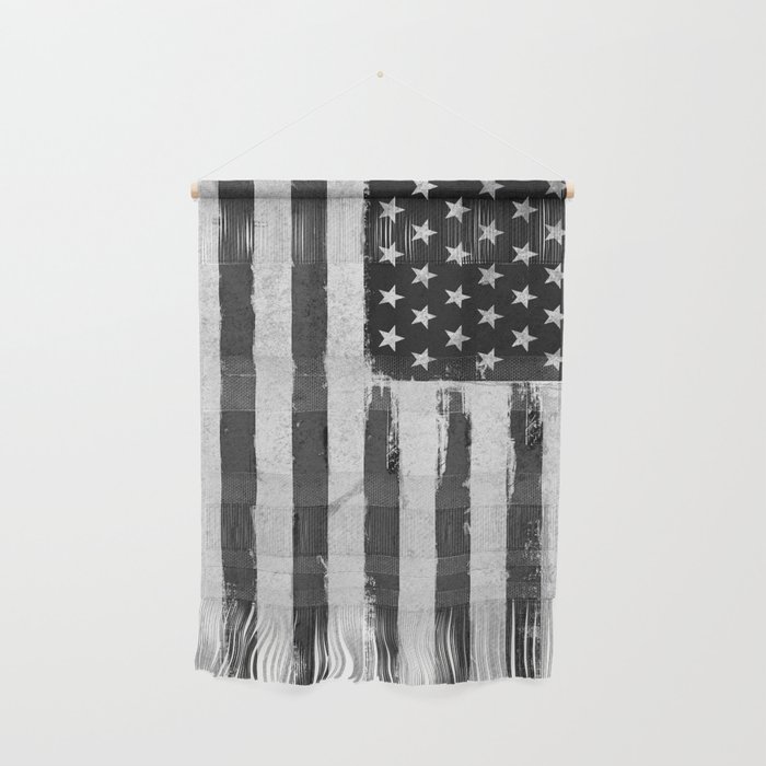 Black and white USA flag Grunge Wall Hanging