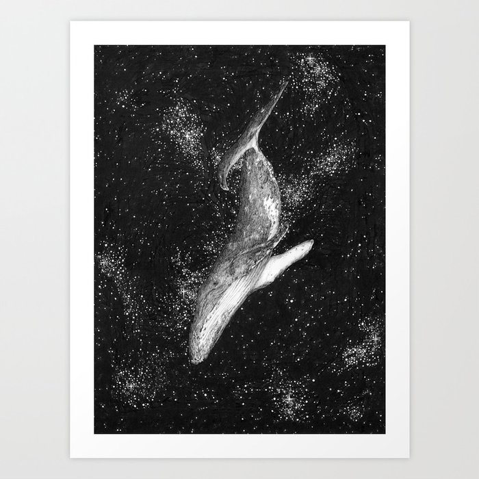 Magic Ocean Whale  Art Print