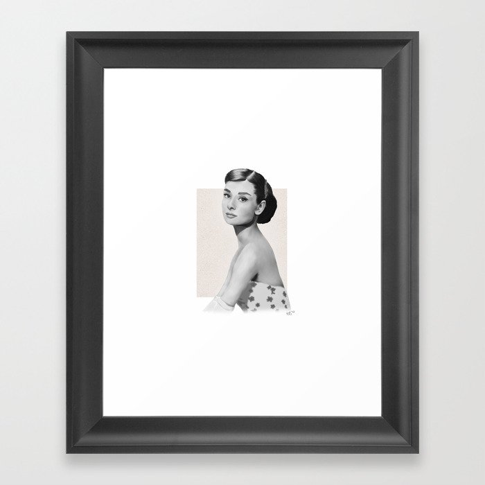 Portrait - Audrey Hepburn Framed Art Print