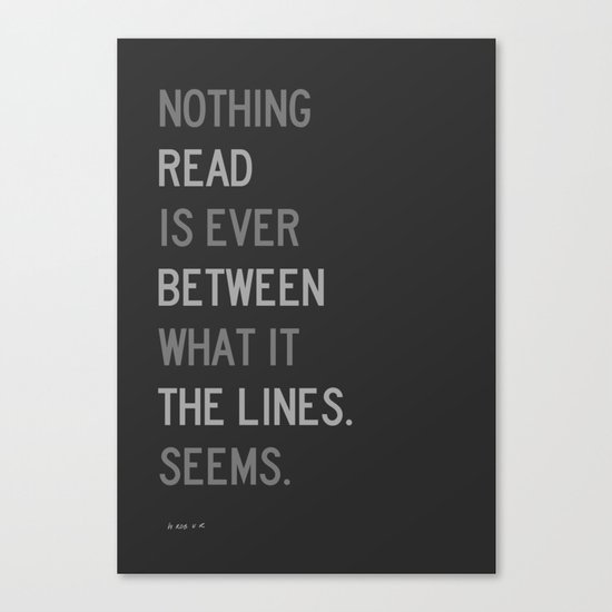 Lines / First Version / Mono Canvas Print