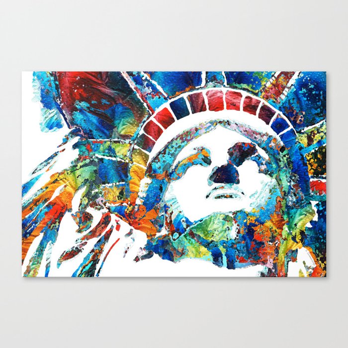 Colorful Statue Of Liberty - Sharon Cummings Canvas Print