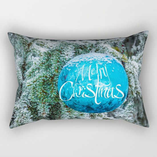 Christmas blue bauble Rectangular Pillow