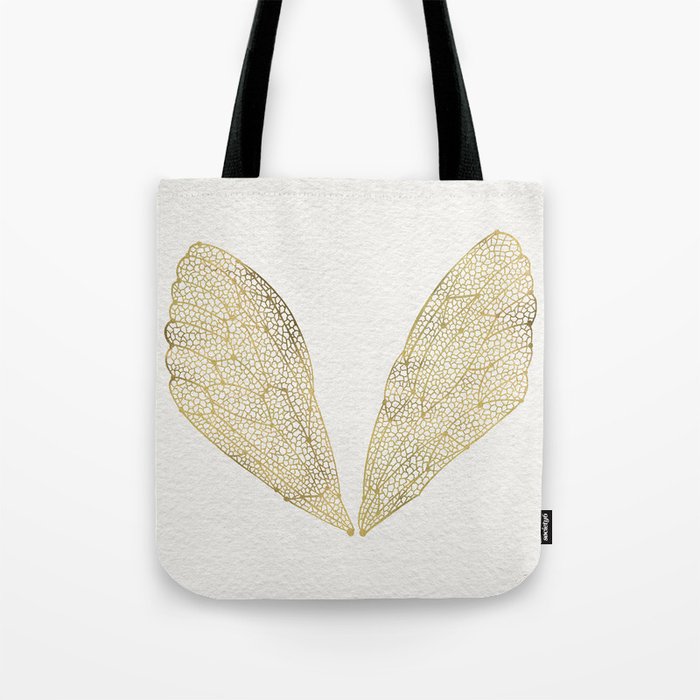 Cicada Wings in Gold Tote Bag
