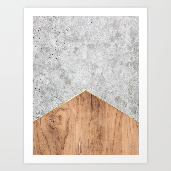 Geometric Concrete Arrow Design - Wood #345 Art Print