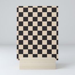 Beige Checker Pattern Mini Art Print