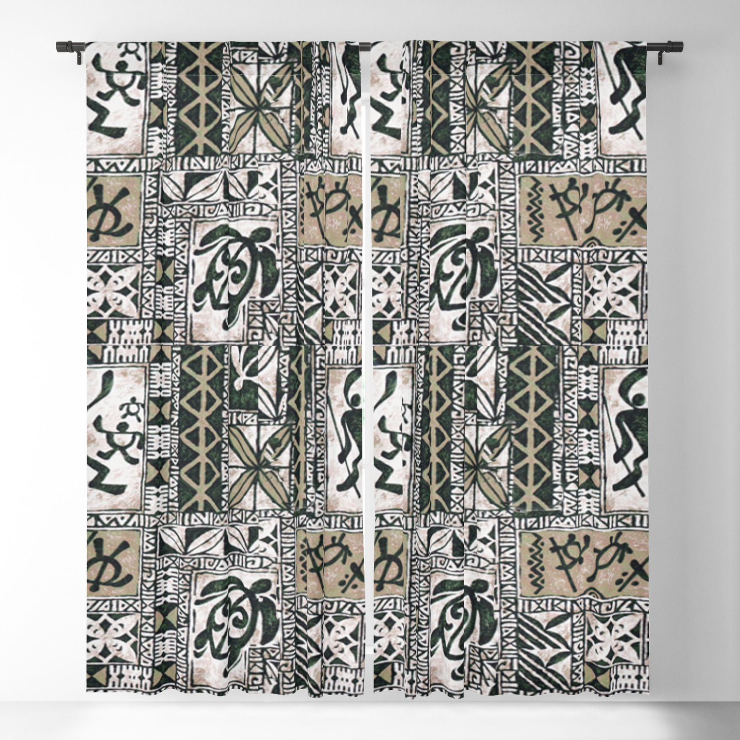 Hawaiian Honu Tapa Cloth Blackout Curtain By Jmariellearts Society6