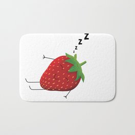 Strawberry sleeping Bath Mat