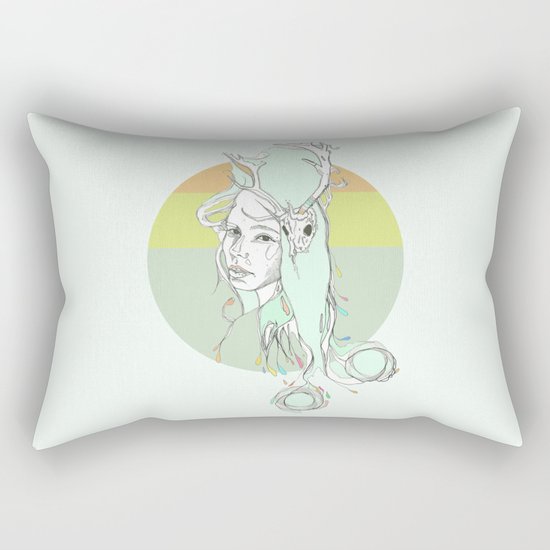 pale harlow & beryl blue Rectangular Pillow