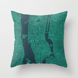 iconic new york city map Throw Pillow