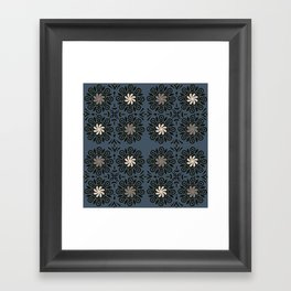 Blue Ceramic Tile Pattern Framed Art Print